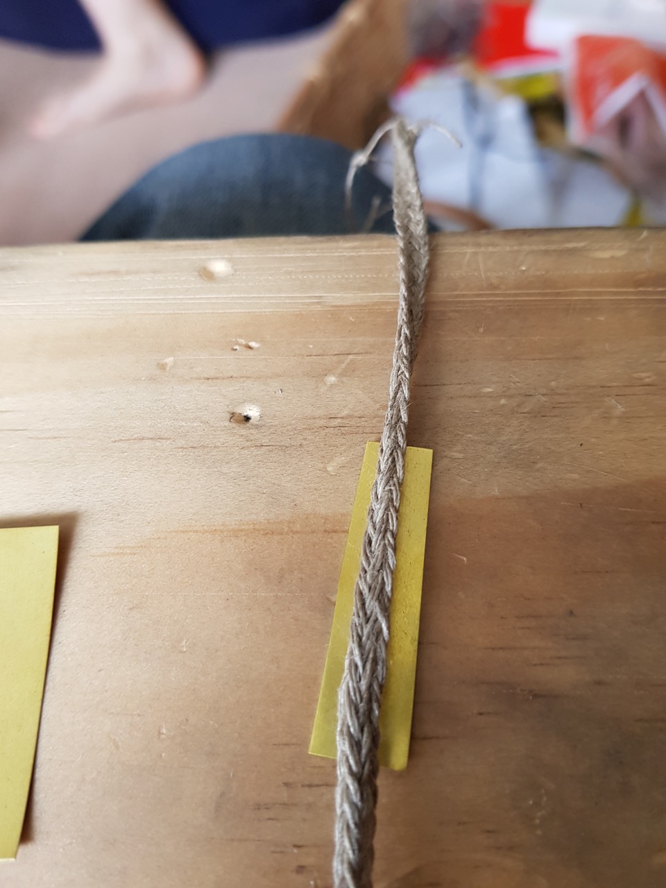 Cord and blank before forming Linen cord + aglet blank